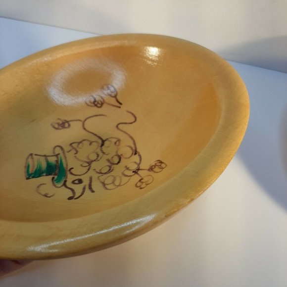 Munising Poodles Hand Painted Wooden Salad Bowls 6 Vintage Delightful TopHat EUC - Picture 12 of 12